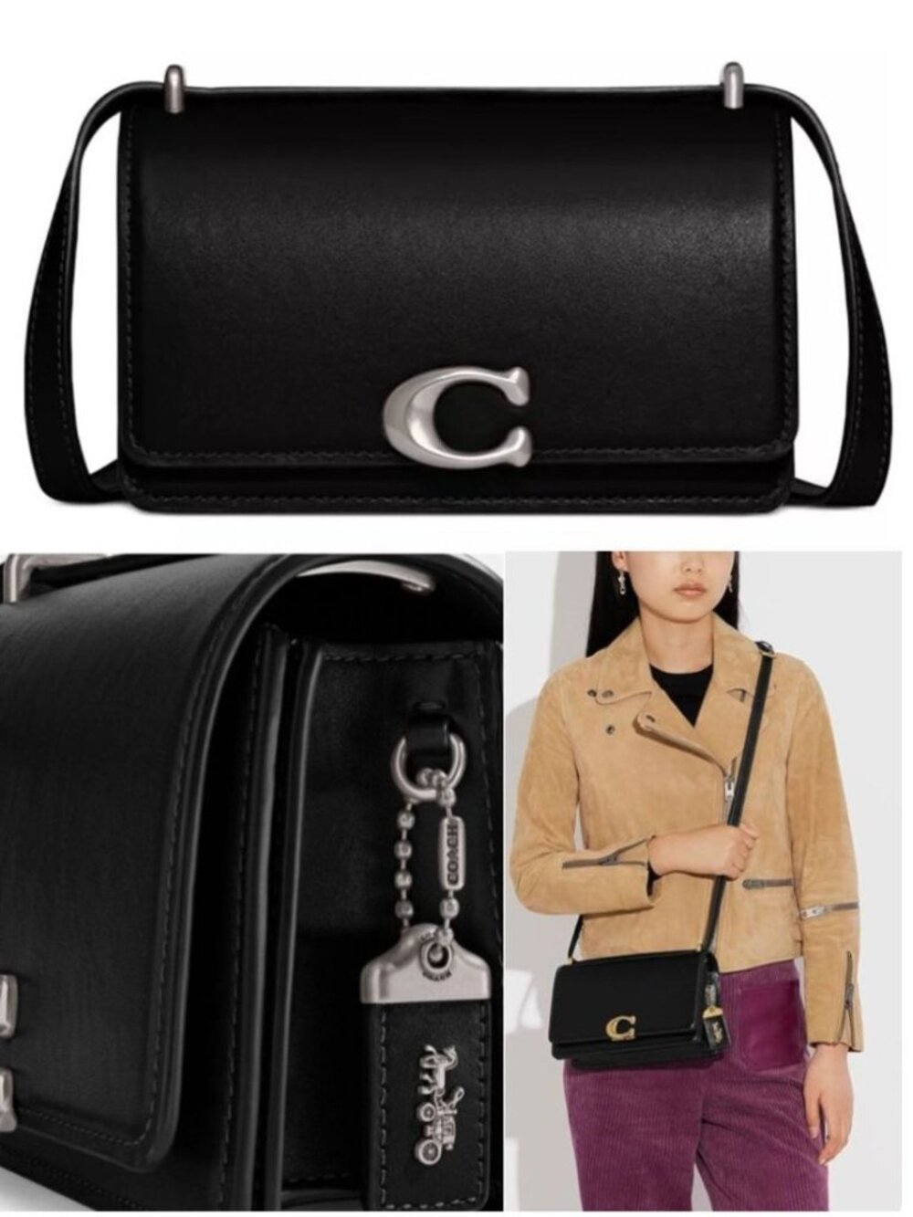 NEW!!! With Tags! Coach Women's Luxe Refined Calf Leather Bandit Crossbody 97